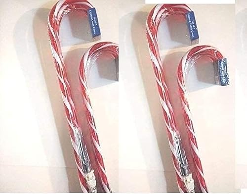 NTD 12 Lighted Candy Cane Pathway Markers (28") - Set of 12 (4-3 Packs) - Christmas Outdoor Pathway Lights