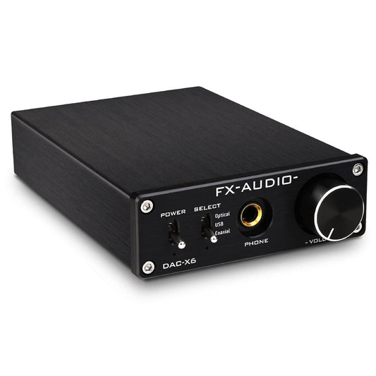 FX-Audio DAC-X6 Headphone amp Mini HiFi 2.0 Digital Audio Decoder DAC Input USB/Coaxial/Optical Output RCA/Headphone Amplifier 24Bit/96KHz DC12V