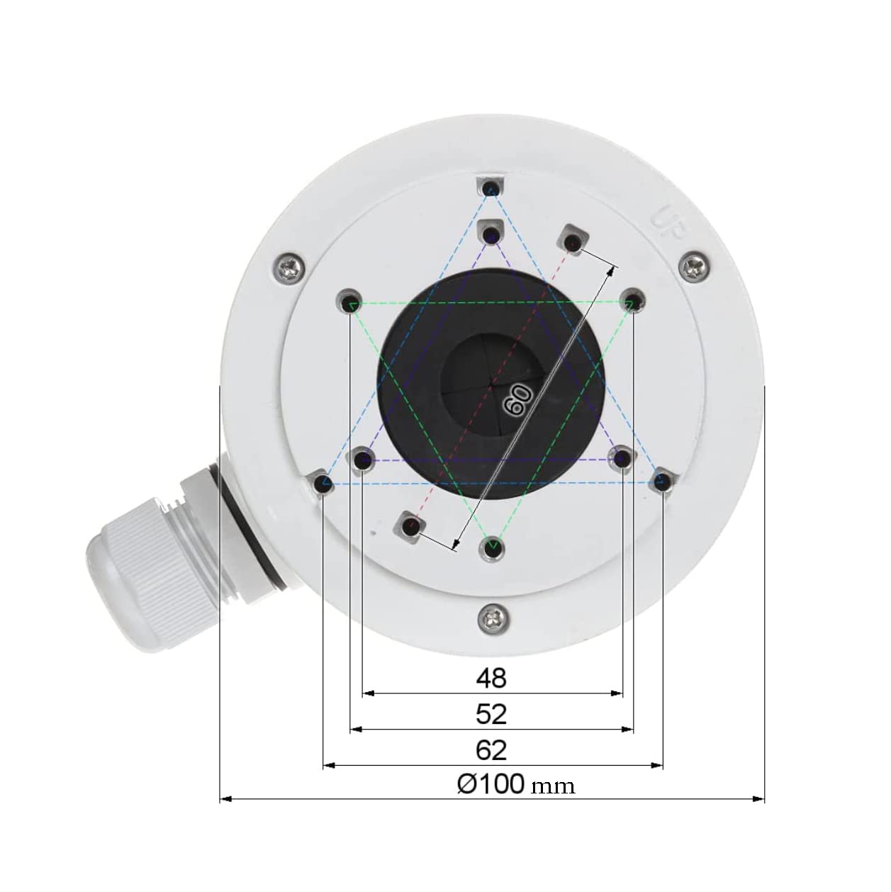 DS-1280ZJ-XS CBXS Junction Box Deep Back Base Compatible with Hik IP Bullet Camera, White, Pack of 1