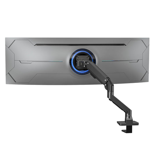 Heavy Duty Monitor Arm Aluminum Single Gas Spring Monitor Arm Suit for Flat/Ultrawide/Cruved Screen 34-49 inch and New 57 inches Screen Weight