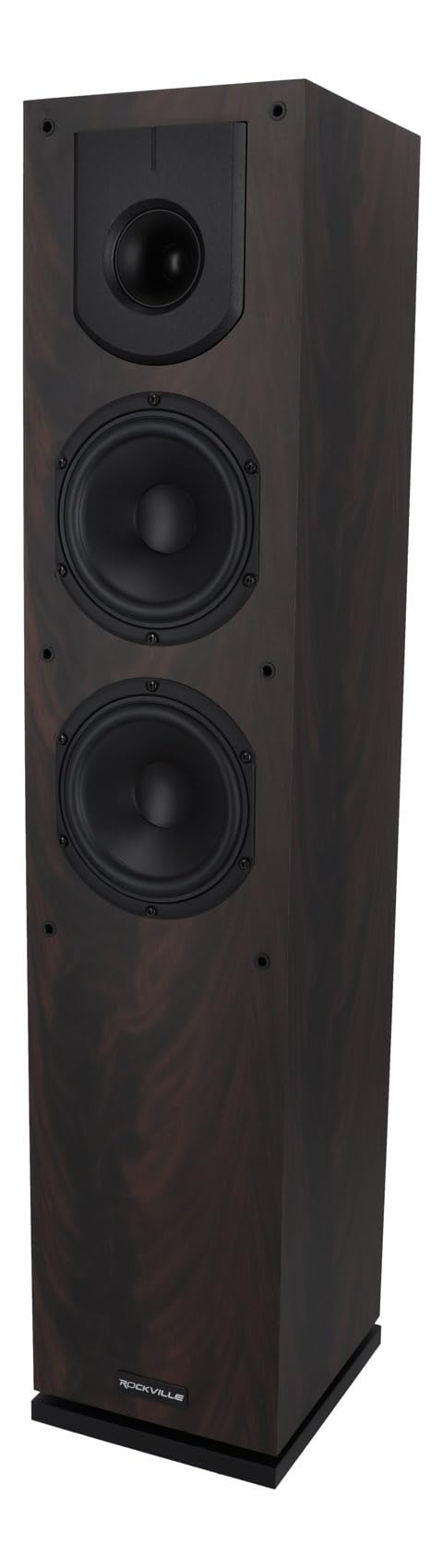 Rockville Lux 658 Dark Wood Dual 6.5" Home Theater Stereo Tower Speaker, 160W RMS, 640W Peak, 8 Ohm, Silk Tweeter, MDF Audio Cabinet, 22Hz-20kHz