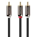 FosPower RCA Y-Adapter (6 Feet), 1 RCA Male to 2 RCA Male Y Splitter Digital Stereo Audio Cable for Subwoofer, Home Theater, Hi-Fi - Dual Shielded |