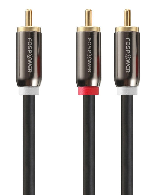 FosPower RCA Y-Adapter (6 Feet), 1 RCA Male to 2 RCA Male Y Splitter Digital Stereo Audio Cable for Subwoofer, Home Theater, Hi-Fi - Dual Shielded |