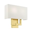 Livex Lighting 51103-12 Meridian Collection ADA 2-Light Wall Sconce Light with Off-White Hardback Fabric Shade, Satin Brass, 13 x 12.5