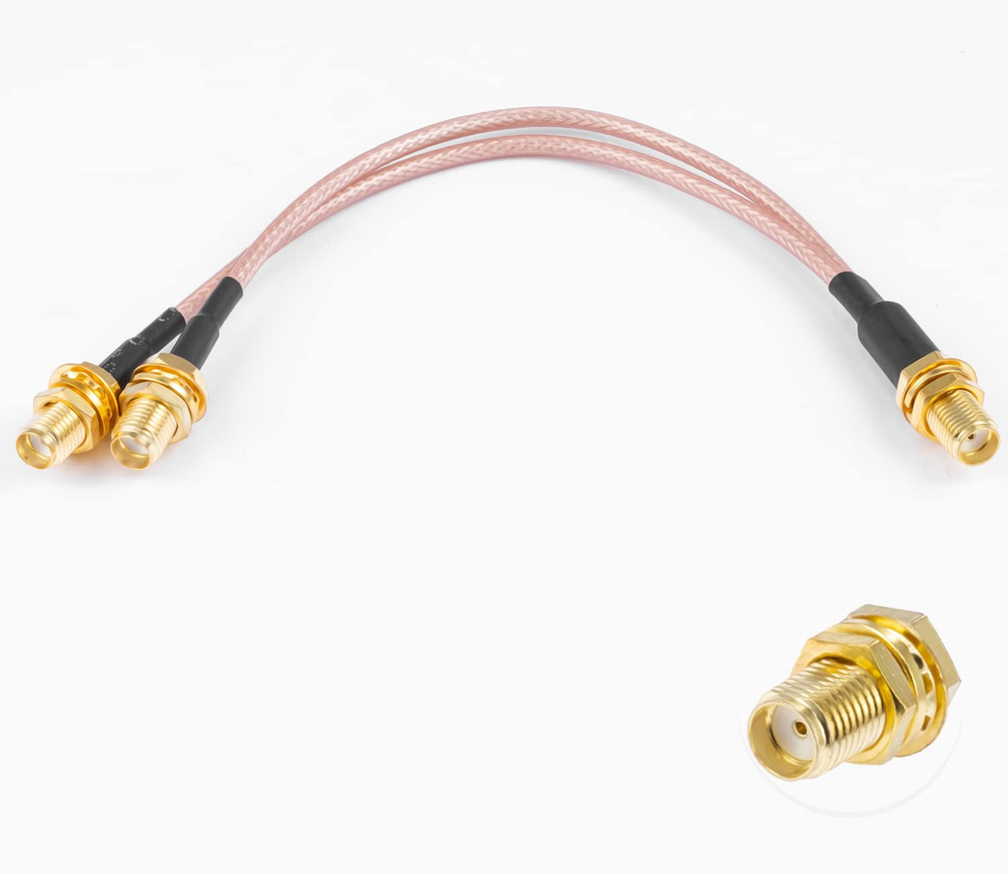POBADY 6" SMA Female to SMA Dual Female Splitter Coax Cable 3 Way V-Type RG316 50 Ohm for 2G 3G 4G LTE Antenna Router Gateway Modem MiFi Mobile