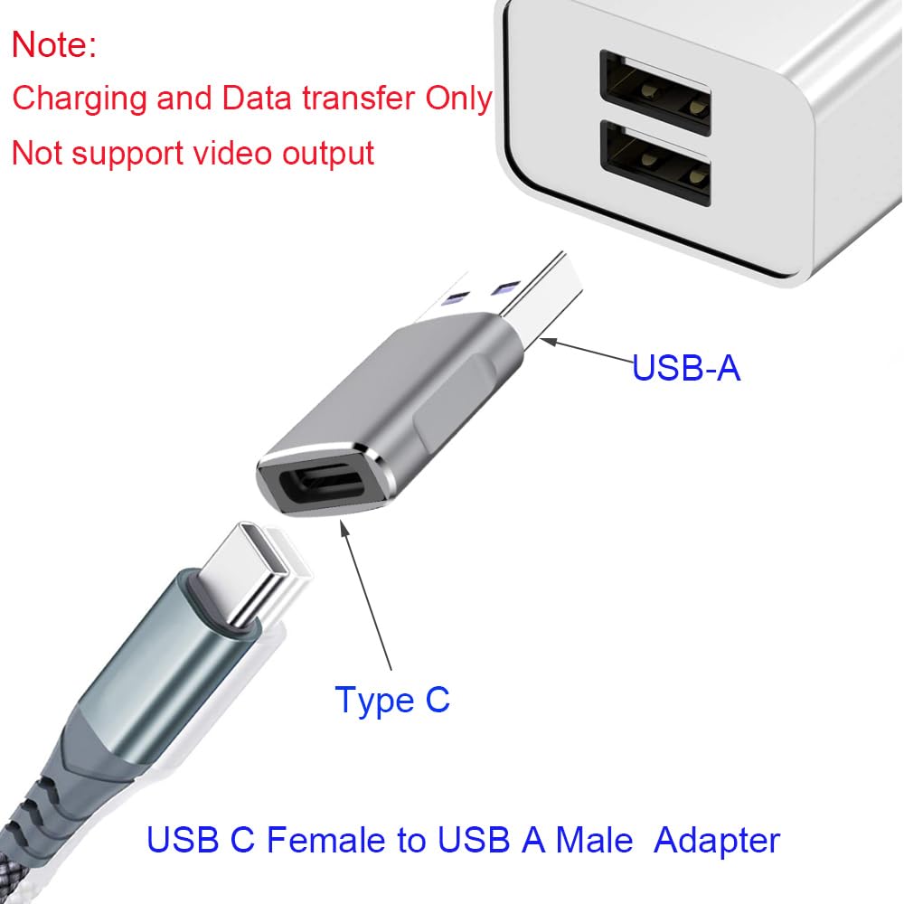 QCEs 10Gbps USB C Female to USB Male Adapter 2 Pack, USB 3.1 Gen2 to USB C Adapter Double-Sided Data Transfer and 60W Fast Charging Connector…