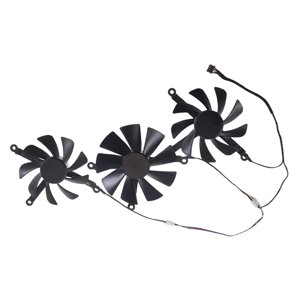 Rakstore CF1010U12S Graphics Card Cooling Fan Replacement for XFX RX 5700 XT Thicc III Quiet Cooler Fan (3 Pcs/Set)