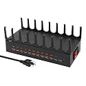 350W Charging Station for Multiple Devices, 24 Ports USB Fast Charging Station, Charger Station Organizer Compatible with Kindle,Tablet, iPad, Charger