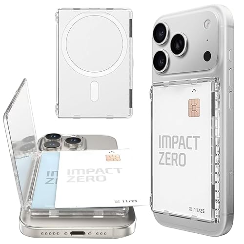 YxtTradeco MagSafe Compatible Wallet with Stand,Slim Clear Magnetic Card Holder (2 Cards),Strong Snap-On Phone Wallet for iPhone 17/16/15/14/13/12