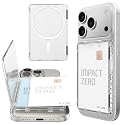 YxtTradeco MagSafe Compatible Wallet with Stand,Slim Clear Magnetic Card Holder (2 Cards),Strong Snap-On Phone Wallet for iPhone 17/16/15/14/13/12