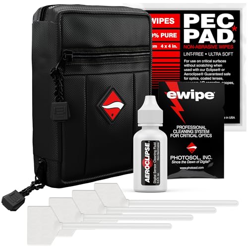 Photographic Solutions Digital Survival Kit - Type-4 (33mm) Sensor Swabs, PEC-PAD Photo Wipes, E-Wipe Packet, Aeroclipse Optic Cleaner Non-Flamable