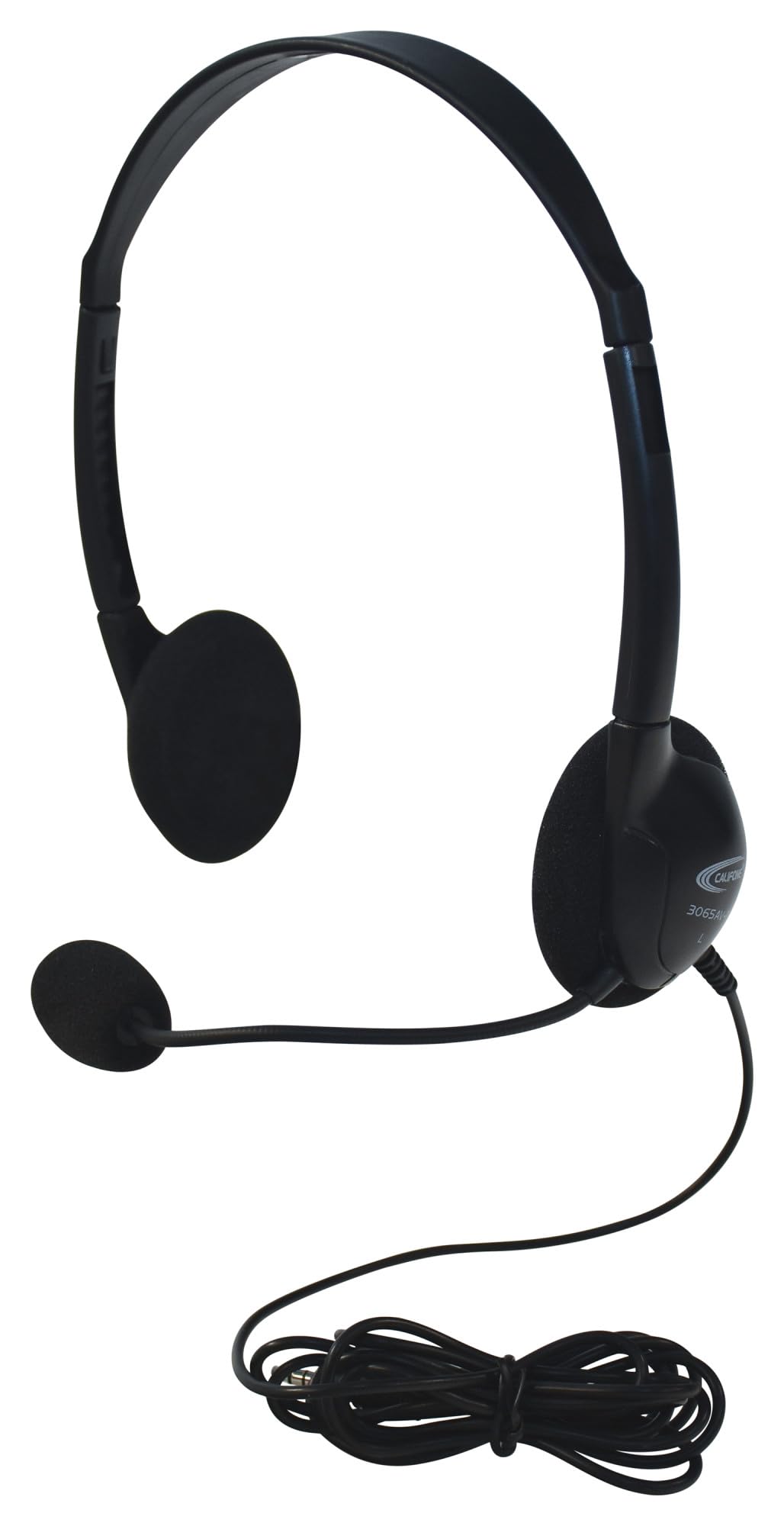 Califone 3065AVT Lightweight Personal Multimedia Stereo Headset with To Go Plug, Black, Fully Adjustable Headband Fits All Students, Recessed Wiring