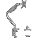 Mount-It! Single Monitor Arm Desk Mount, Mechanical Spring Height Adjustable Monitor Stand for 13-32 Inch Screens up to 17.6 lbs, VESA 75x75