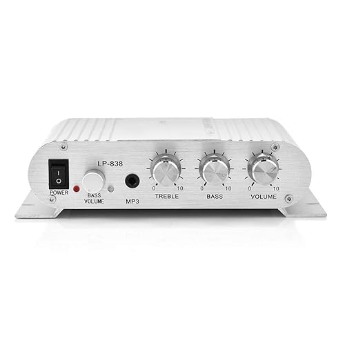 Audio Power Amplifier, 2x15W + 20W Hi-Fi 2.1CH HiFi Stereo Subwoofer Amp Home Bass Audio Power Amplifier Digital Amp for Auto Car MP3 MP4 PC