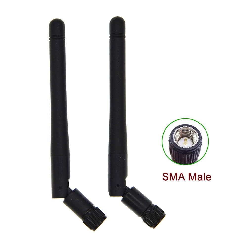 CENXIFJUDZ 2Pcs 2.4ghz WiFi Pc Desktop Wireless Antenna 3dbi with SMA Male Connector for Network Wi-fi Router USB Adapter Security IP Camera Video
