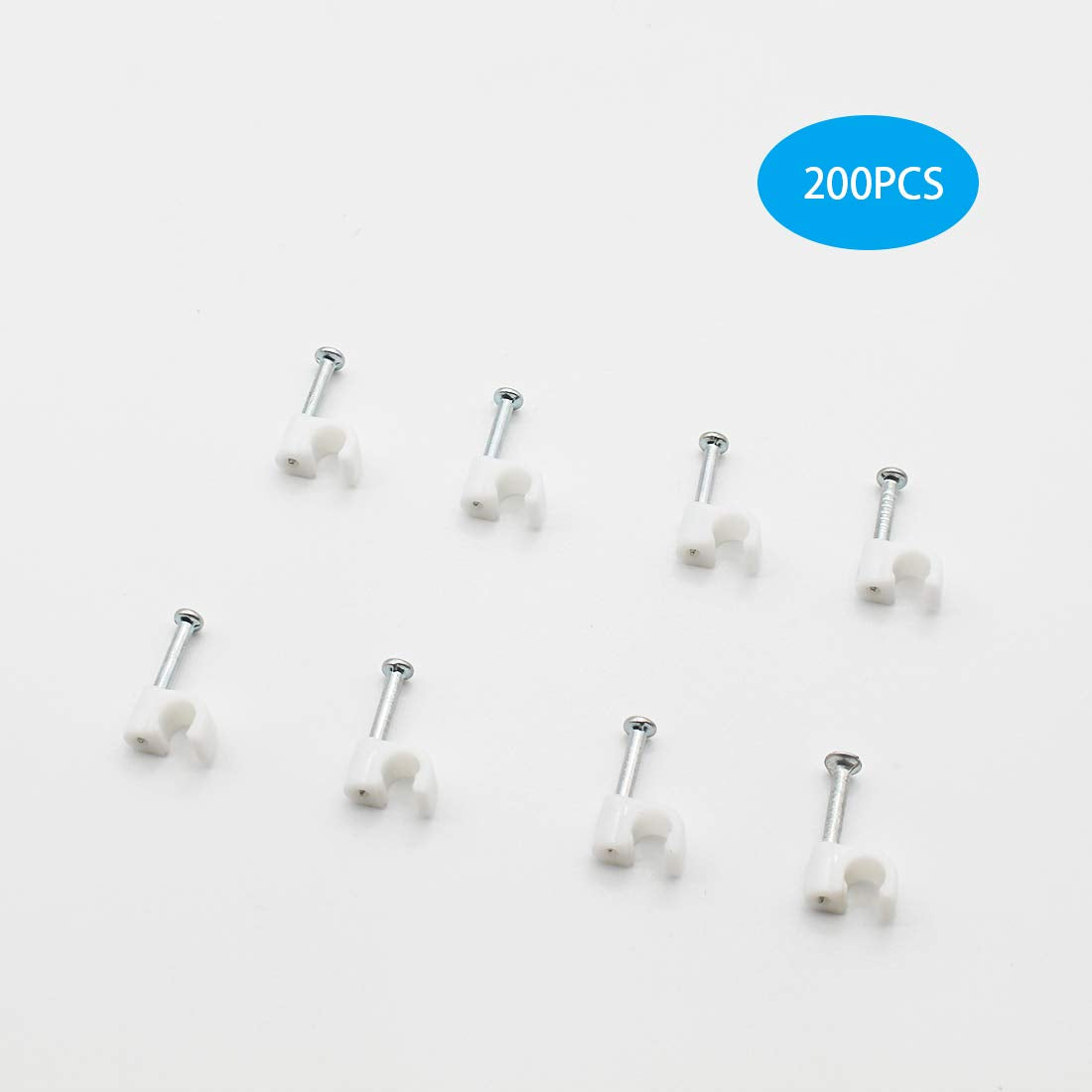 200PCS Round Cable Wire Clips Cable Management Cord Tie (4mm)