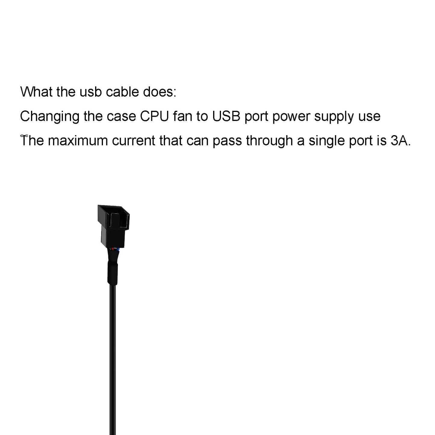 5Pcs USB to 3Pin PWM PC Fan 5V USB Sleeved Fan Power Adapter Cable, USB to 3 Pin Case Fan Computer Cooler Cooling Fan Power Cable (11.8inch 30cm)