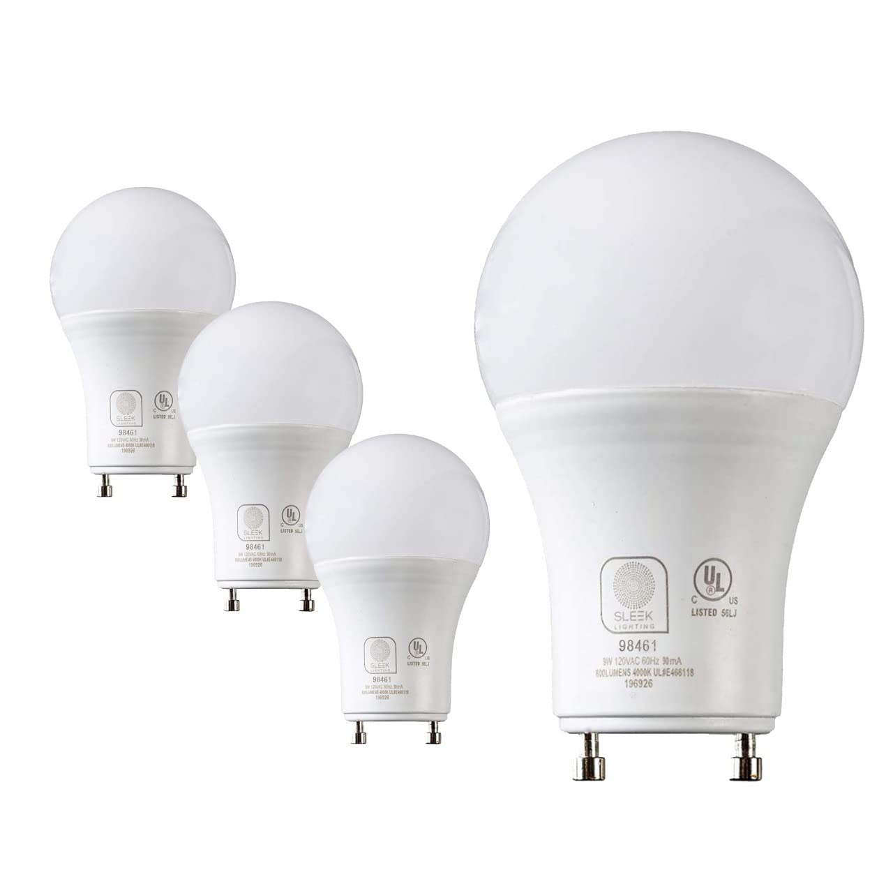 SLEEKLIGHTING GU24 LED Light Bulb, 2 Prong Light Bulb - Dimmable,9 WATT, Twist Lock Base, Replacing CFL Ceiling Lights,3000K Warm White 800lm, 240