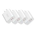 USBC Charger Block 30W 4-Piece Set, Dual-Port USB C Fast Charger Compatible with iPhone 17/16/15 Portable Type-C Wall Charger