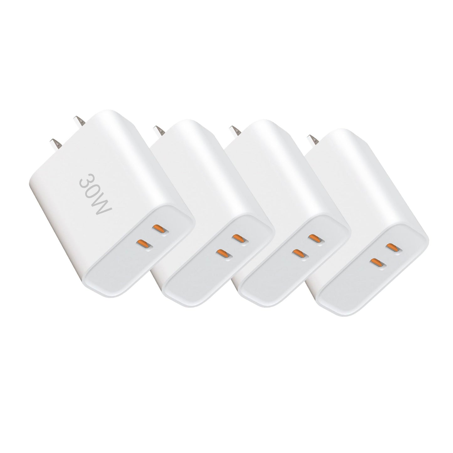 USBC Charger Block 30W 4-Piece Set, Dual-Port USB C Fast Charger Compatible with iPhone 17/16/15 Portable Type-C Wall Charger