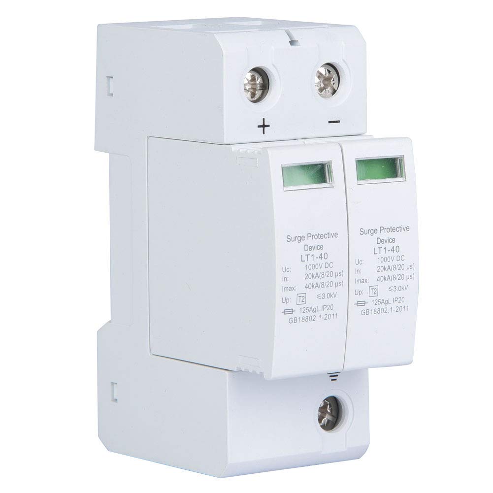 Voltage Arrester Device, 2P Protective Device DC Photovoltaic Protector Low-Voltage Arrester 3.0KV (2P40KA)