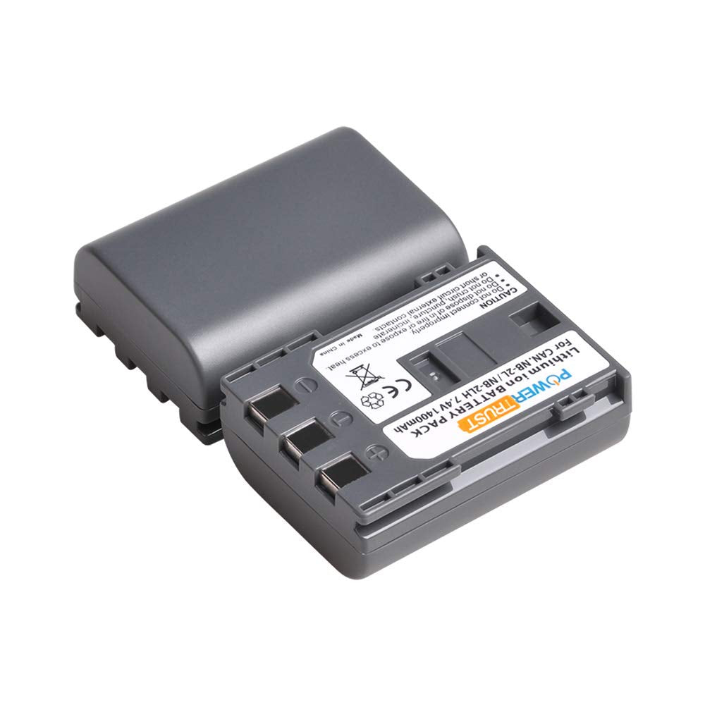 PowerTrust 2 Pack NB-2L NB-2LH 1400 mAh Camera Battery and LCD USB Charegr for Canon 350D 400D G7 G9 S30 S40 z1 Kiss N X Rebel XT XTi