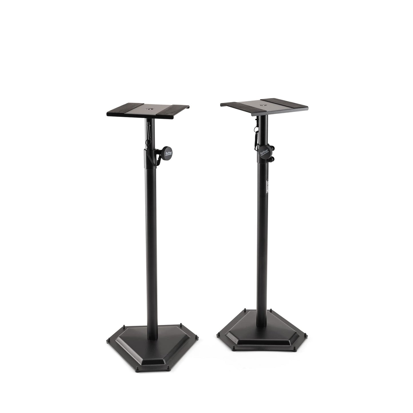 On-Stage SMS6600-P Hex-Base Monitor Stands Pair(Height-Adjustable Pedestal Studio Speaker Stands, Locking Pin, Hexagonal Base, Steel Construction