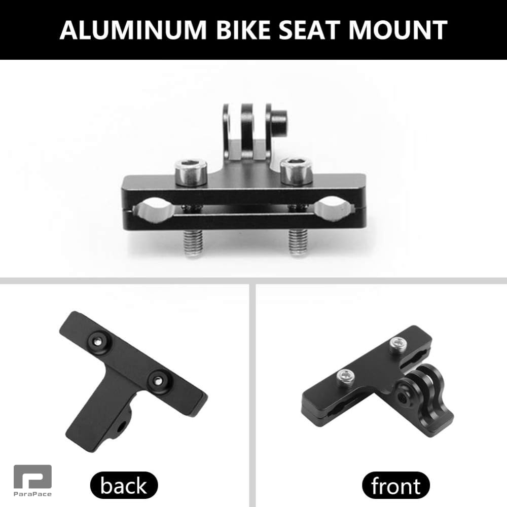 ParaPace Bicycle Saddle Rail Camera Mount Bike Seat Mount for GoPro Hero 10/9/8/7/6/5s/5/4s/4/3+ Campark AKASO DJI OSMO Action Cameras