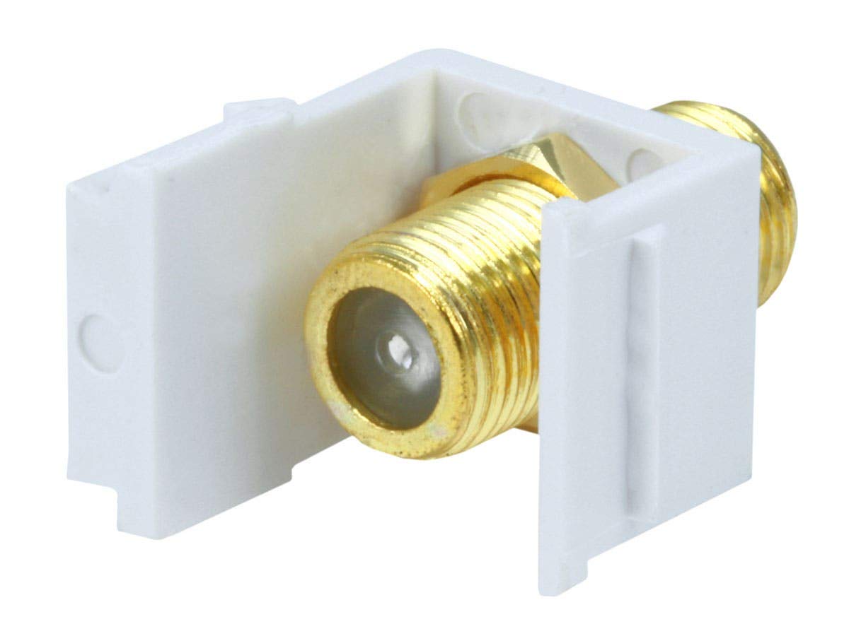 Monoprice Keystone Jack - Modular F Type, White