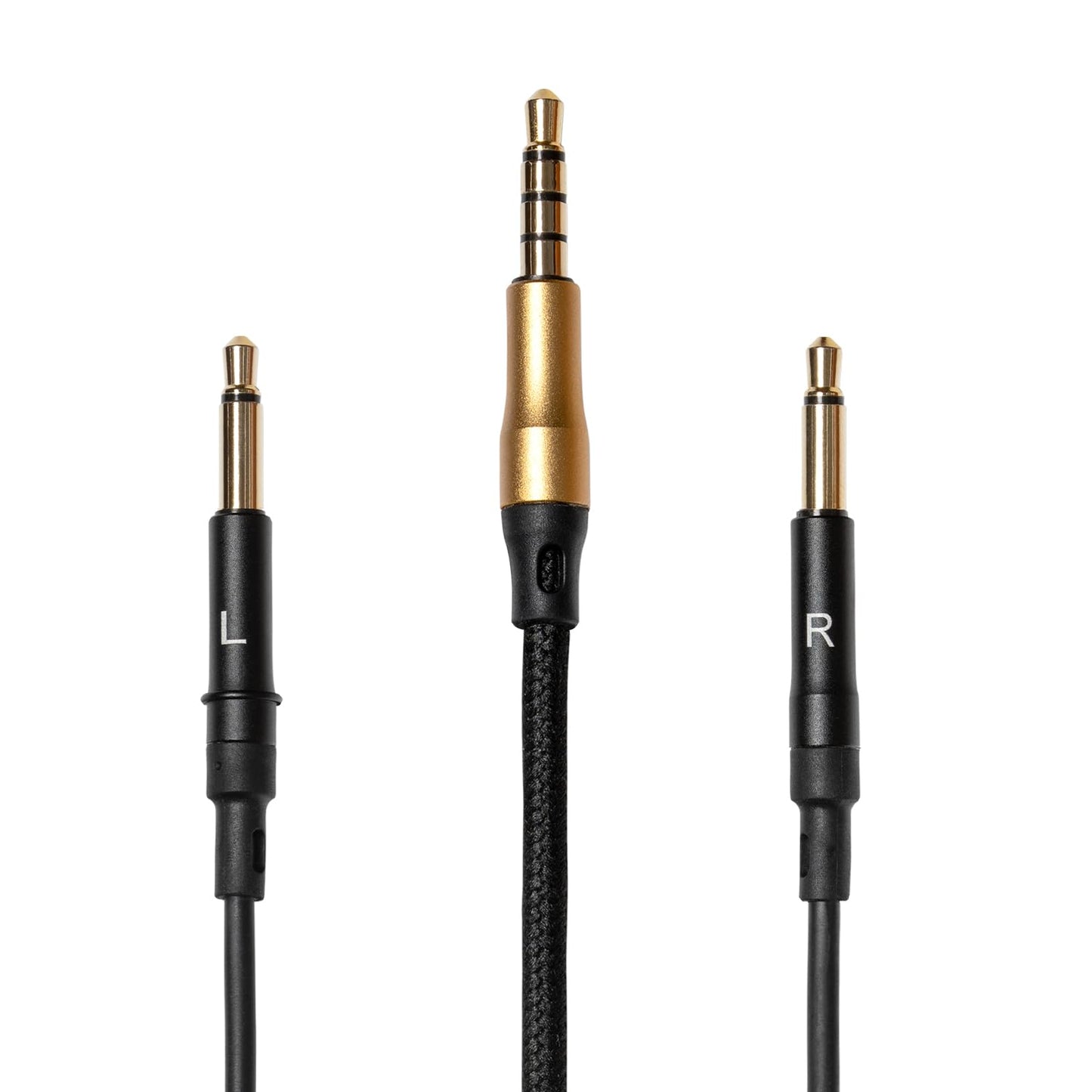 MEZE AUDIO | 1.2m Cable with Mic & Remote for 99 Classics Walnut Gold | 3.5 mm Male to Dual TS Mono 3.5mm Male Connector Plug | Kevlar Reinforced…