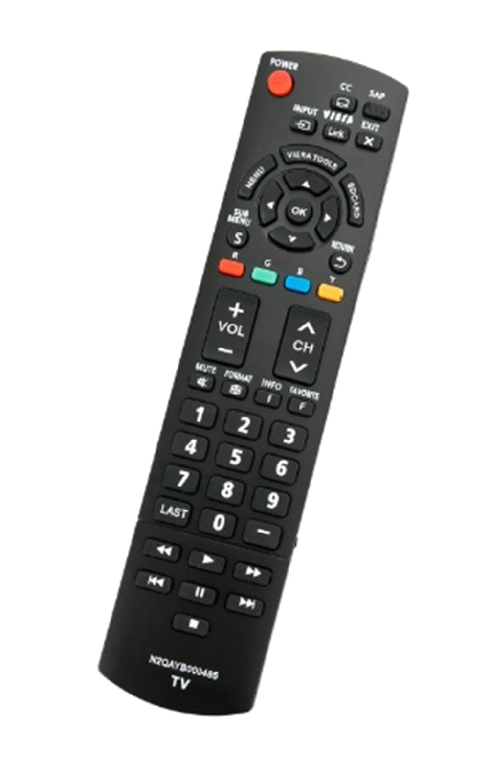N2QAYB000485 Replace Remote Compatible with Panasonic Viera TV TC-42LD24 TH-32LRU5 PT-43LC14