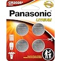 Panasonic CR2025 3.0 Volt Long Lasting Lithium Coin Cell Batteries in Child Resistant, Standards Based Packaging, 4-Battery Pack