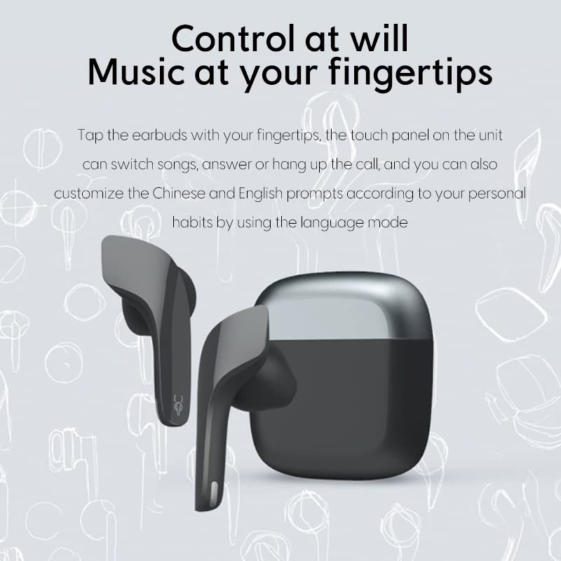 ICESOMNUS Sabbat JetPods Wireless Bluetooth 5.2 Headset 2023 Sound Quality Sports in-Ear Suitable for iOS and Android(Graphite Black)