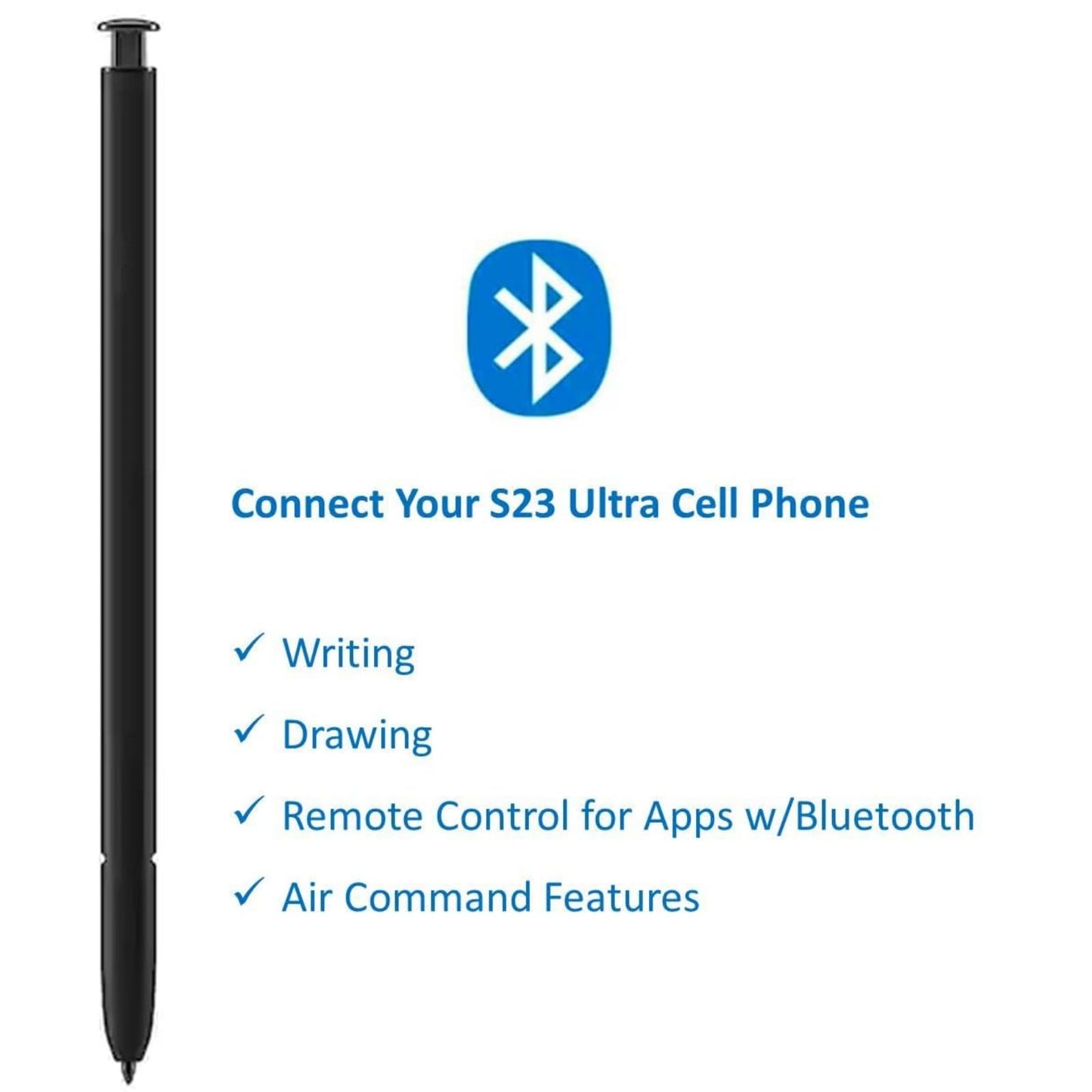 S Pen S23 Ultra (withBluetooth) Replacement for Samsung Galaxy S23 Ultra Stylus Pen (4096 Pressure Levels) + Replacement Tips/Nibs, Gray Top Matches