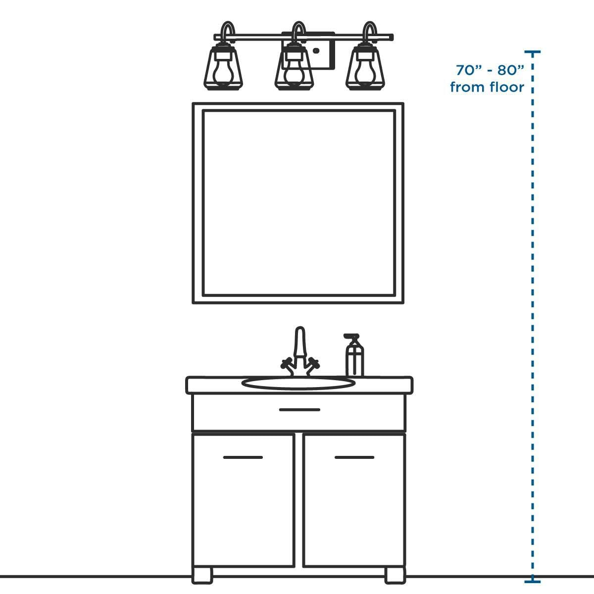 Progress Lighting Anjoux Collection 3-Light Clear Water Glass Luxe Bath Vanity Light Silver Ridge