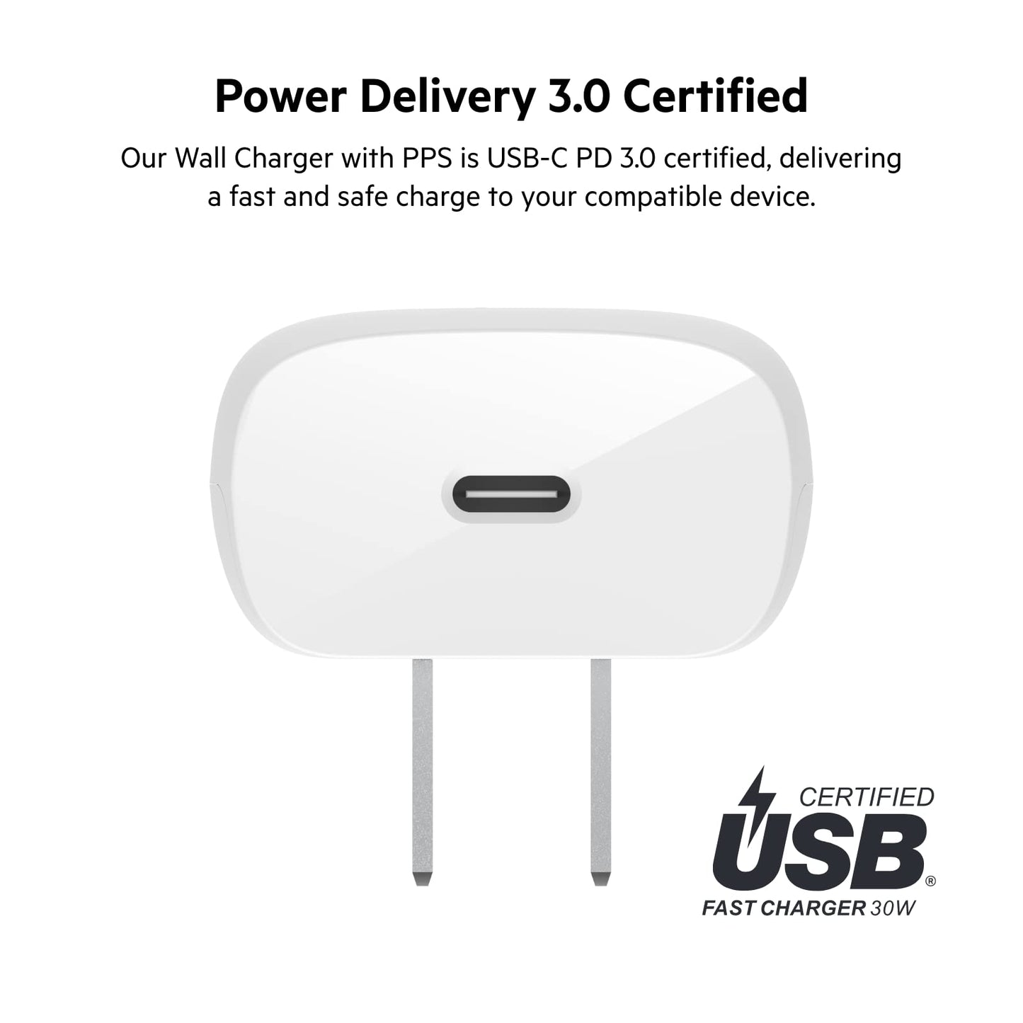 Belkin USB C Charger Block 30W, Fast Charging - iPhone 17, Air, Pro, Pro Max, Samsung Galaxy S25, iPad, AirPods, Apple Watch, Nintendo Switch 2 & More