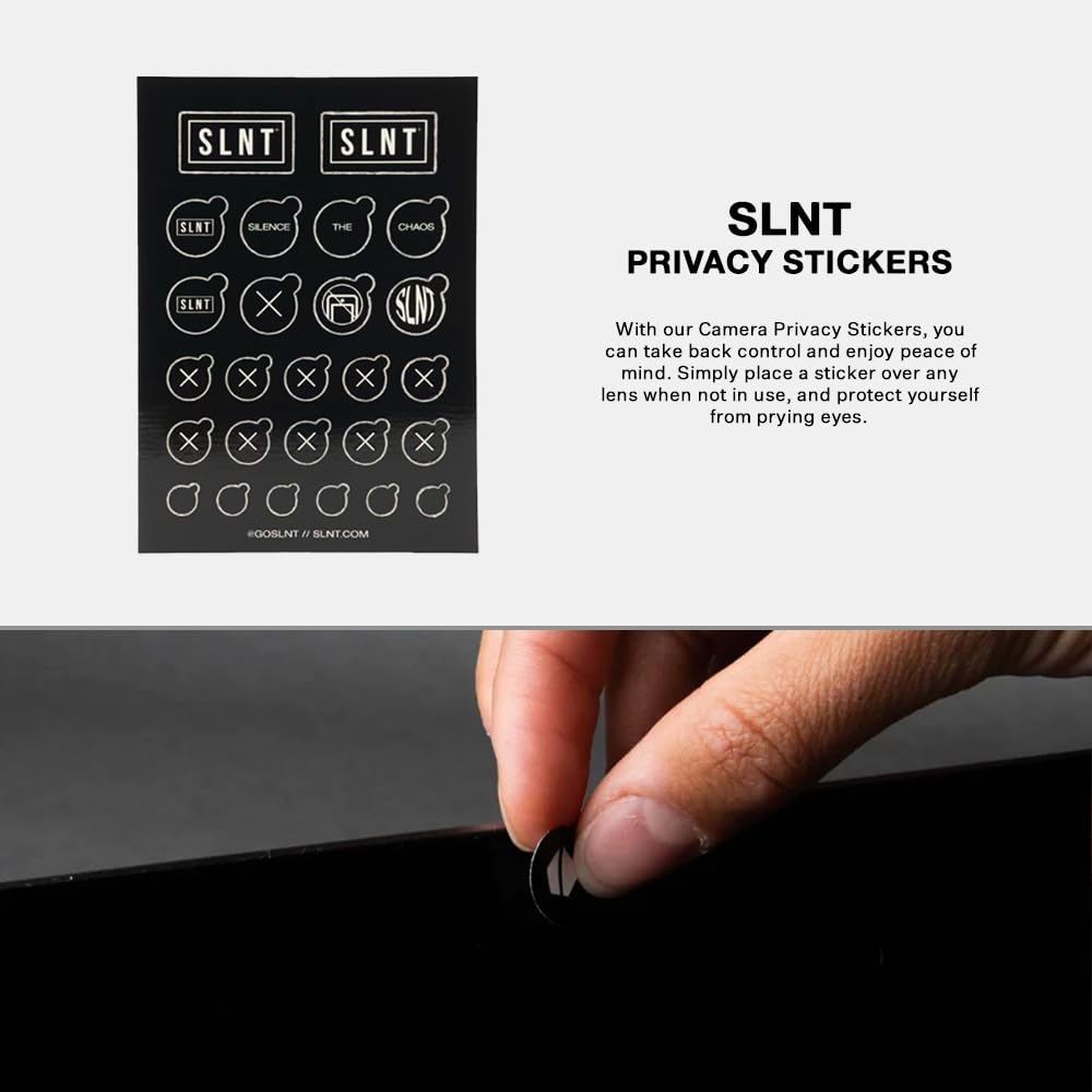 SLNT Privacy Stickers for Camera - Reusable Camera Stickers for Phones, Laptops, Tablets & Computer Webcams, Blackout Camera Covers