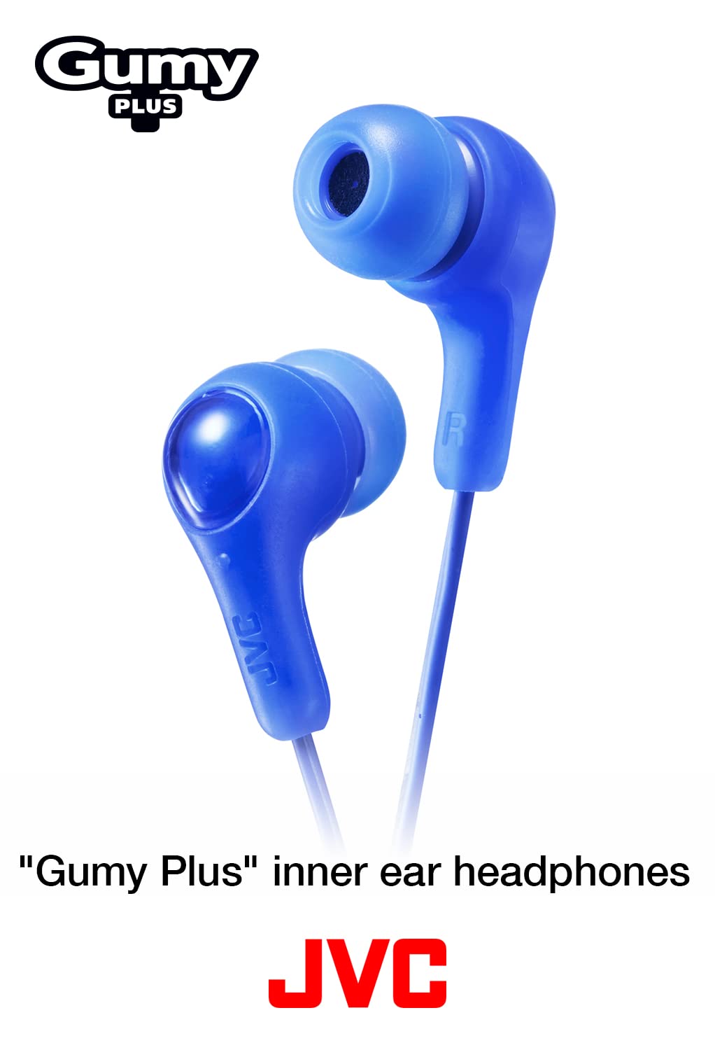 JVC Gumy in Ear Earbud Headphones, Powerful Sound, Comfortable and Secure Fit, Silicone Ear Pieces S/M/L - HAFX7W White