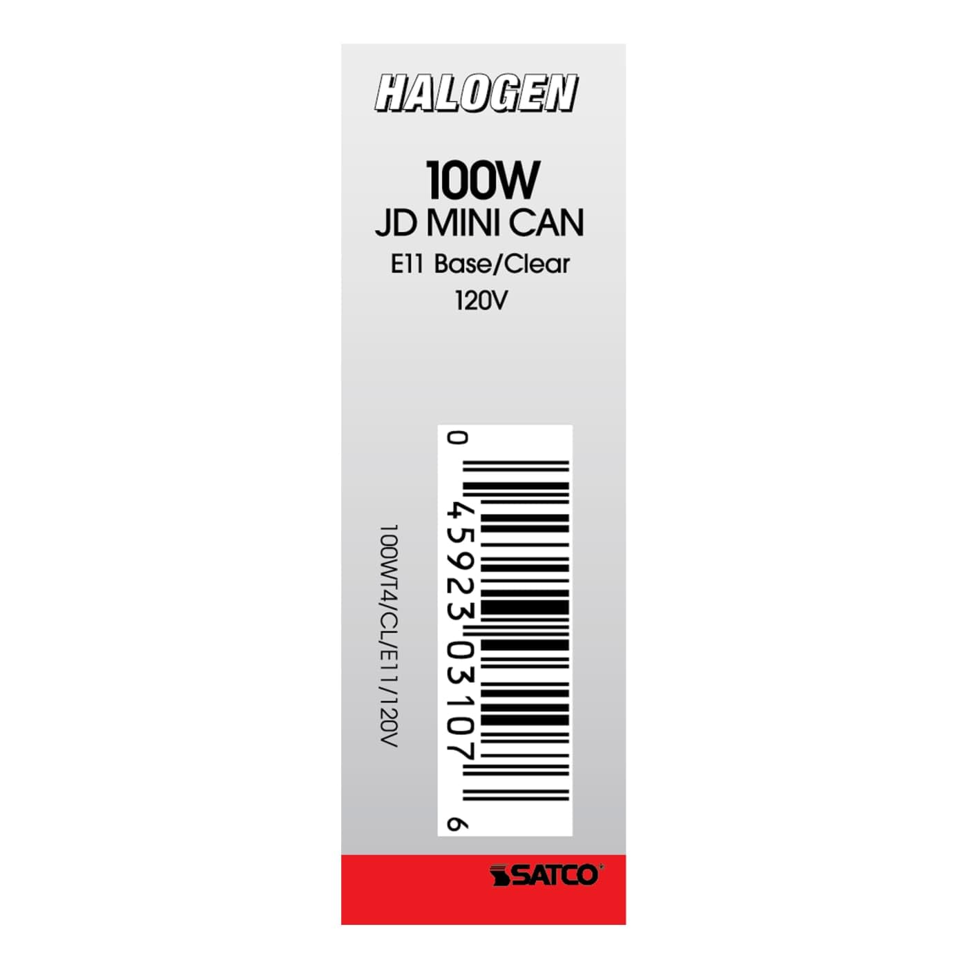 Satco 100W TQ/CL Halogen JD Lamp - Mini Can Base - Clear - 120V