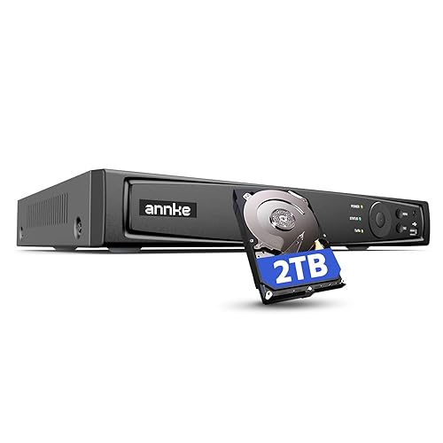 ANNKE 16 Channel NVR for Security Camera, 16CH 12MP (4096 X 3072) Network Video Recorder with 2TB Hard Drive Disk, Supports 12MP/8MP/6MP/5MP PoE IP