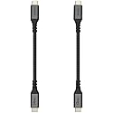 Vebner 6-Inch Extra Short USB4 Cable - 40Gbps Supports 100W (20V, 5A) Charging - Compatible with Thunderbolt 3 and USB-C (2-Pack)