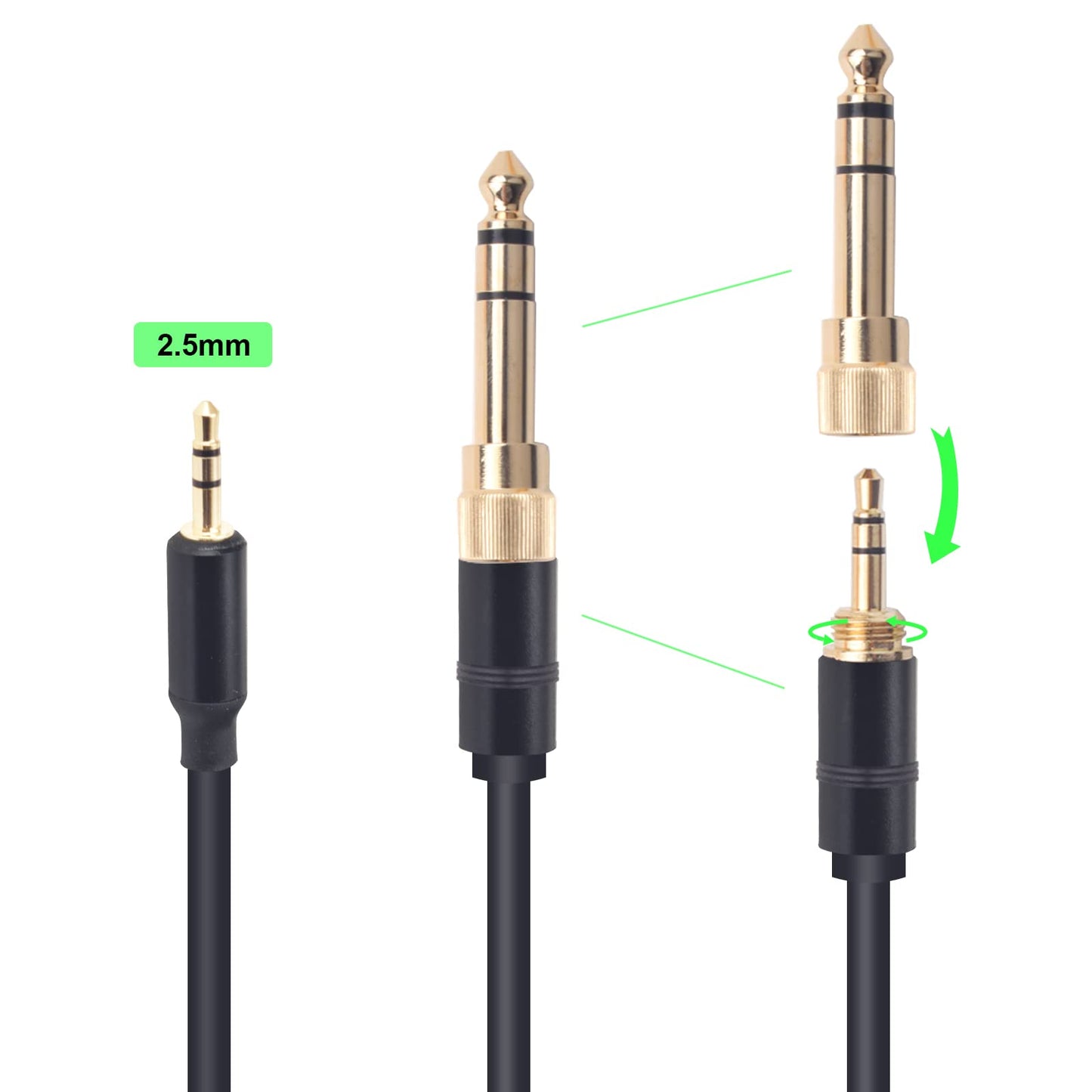 Saipomor QC45 Coiled Audio Cable 2.5mm to 3.5mm&6.35mm Cord Compatible with Bose NC700 QuietComfort 25 QC35 QC35II QC45 On-Ear2 OE2 OE2i Soundlink…