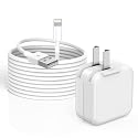 iPad Charger,Fast Charge iPhone,10FT i-Pad Charging Cord, 12W i Pad Charger Fast Charging Block Foldable Portable Travel Plug with Extra Long