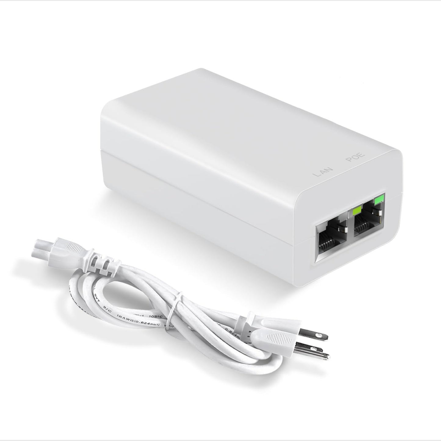10Gbps PoE+ Injector 30W IEEE802.3at/af Compliant, Supplies PoE(15.4W) or PoE+(30W) Power Over Ethernet Distances Up to 328ft, PoE Injector Adapter