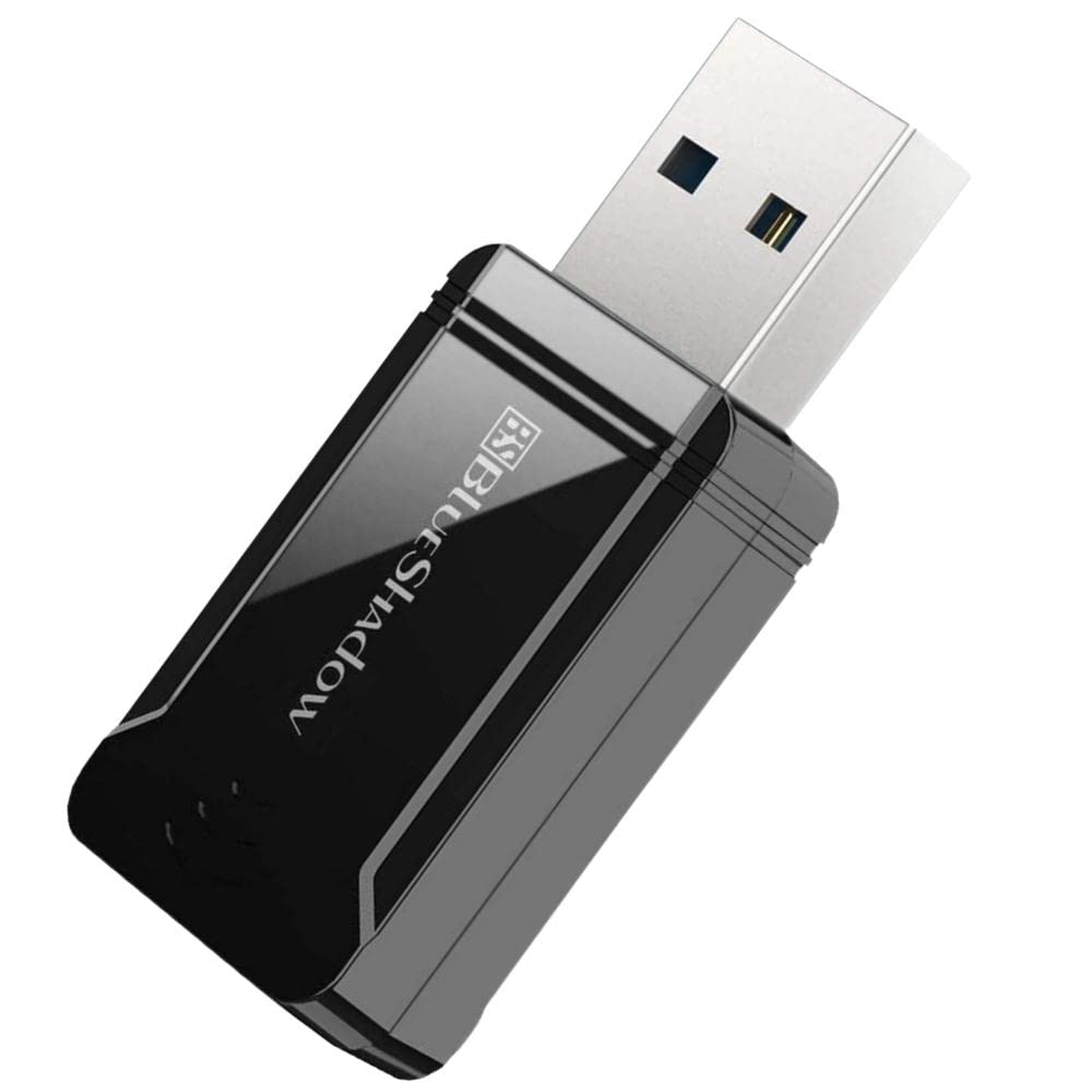 Blueshadow AC1300 USB WiFi Adapter - 2.4G/5G Dual Band Wireless Network Adapter for Desktop Computers PC, MU-MIMO WiFi Dongle, USB 3.0, Supports
