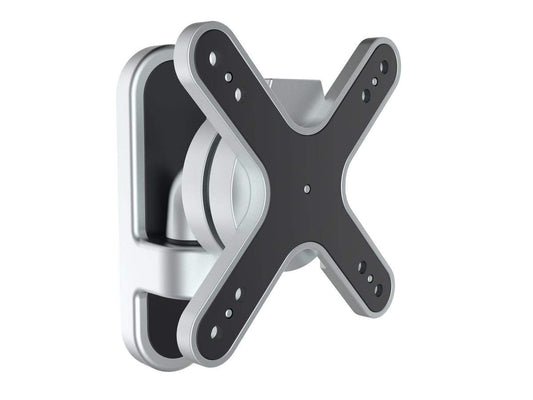 Monoprice Pivoting Tilt TV Wall Mount Bracket - for TVs 13in to 27in Max Weight 33lbs VESA Patterns Up to 100x100 Rotating UL Certified, Silver