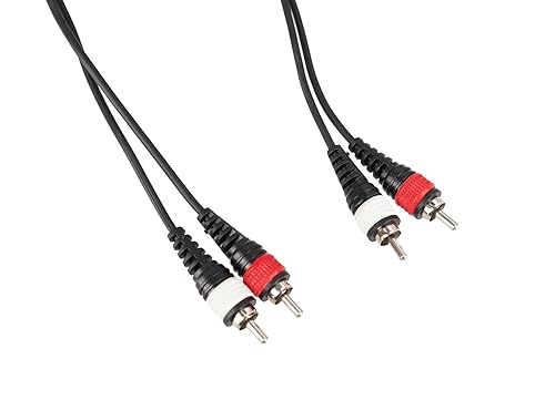 Rockville RCDR10B 10ft Dual Mono Right Angle RCA to Straight RCA Patch Cable, 100% Copper, Nickel-Plated Connectors, Durable Design, High-Fidelity