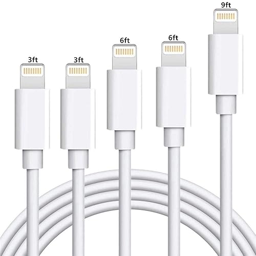 iPhone Charger Cable SHARLLEN Lightning Cable Mfi Certified 5Pack(3ft/3ft/6ft/6ft/10ft) USB Fast Long iPhone Charging Cords Compatible iPhone…