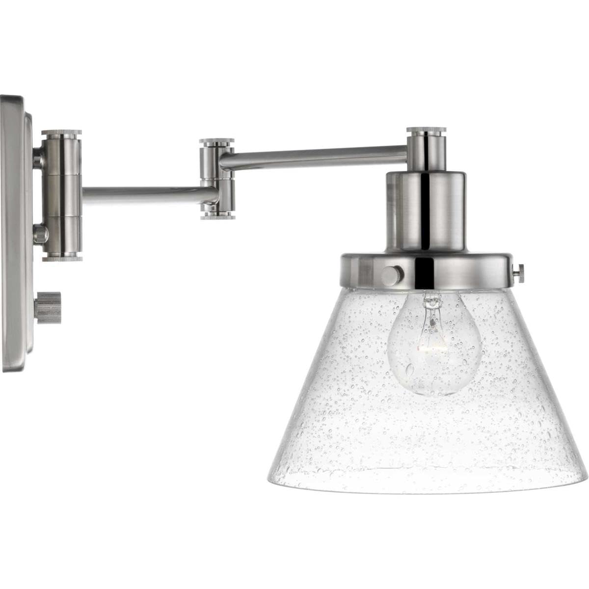 Progress Lighting Hinton Collection Brushed Nickel Swing Arm Wall Light