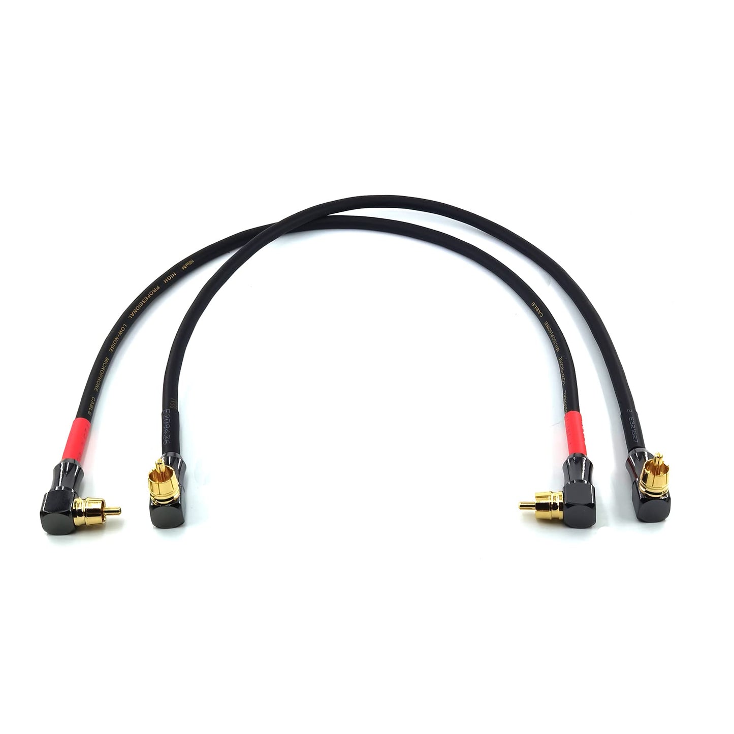 WJSTN 90 Degree Right Angle RCA Cable RCA to RCA Audio Cable Stereo Audio Cable for Home Theater, HDTV, Amplifiers, Hi-Fi Systems 1.5FT 2pack